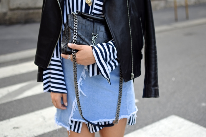 outfit details, Saint Laurent bag, Edited bluose, Asos skirt