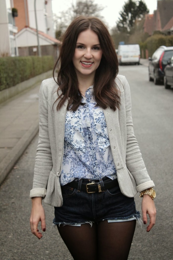 Blue floral blouse by Zara