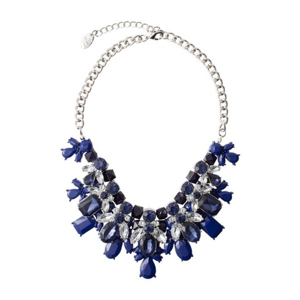 statemenkt kette collier blau steine